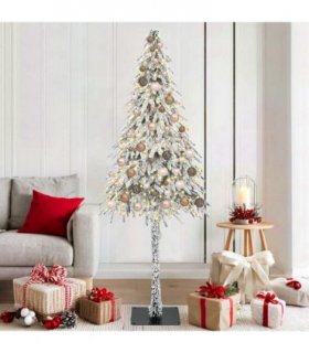 vidaXL Christmas Tree with 300 LEDs White 180 cm PE and Steel