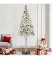 vidaXL Christmas Tree with 300 LEDs White 210 cm PE and Steel