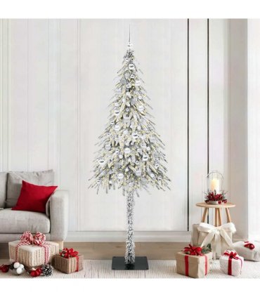 vidaXL Christmas Tree White 210 cm PE and Steel