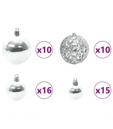 vidaXL Christmas Tree White 210 cm PE and Steel