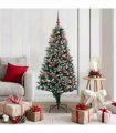 vidaXL Christmas Tree with LED Light Green and White 150 cm