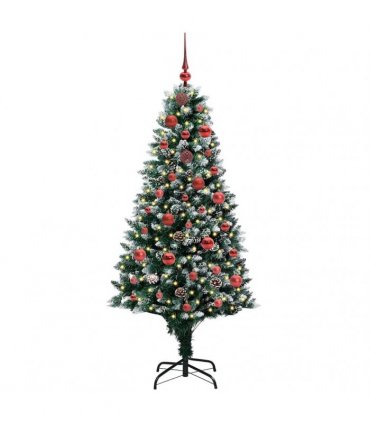 vidaXL Christmas Tree with LED Light Green and White 150 cm