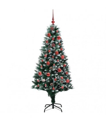 vidaXL Christmas Tree with LED Light Green and White 150 cm