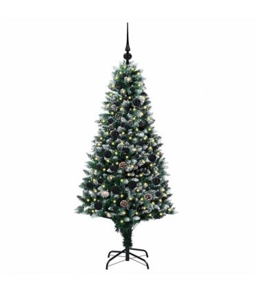 vidaXL Christmas Tree with LED Light Green and White 150 cm