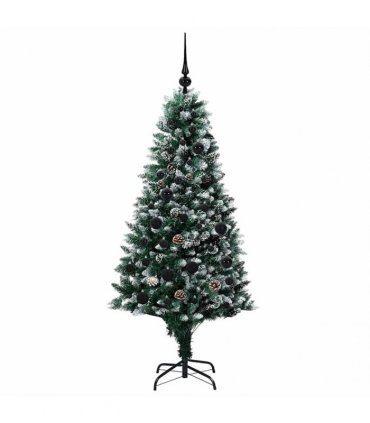 vidaXL Christmas Tree with LED Light Green and White 150 cm