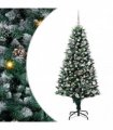 vidaXL Christmas Tree with LED Light Green and White 150 cm