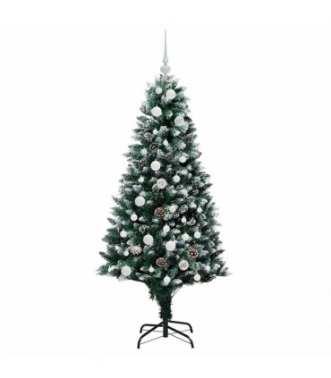 vidaXL Christmas Tree with LED Light Green and White 150 cm