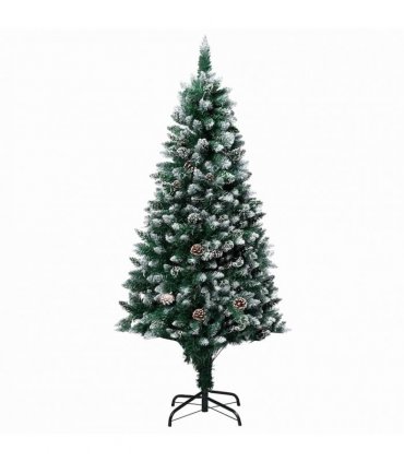 vidaXL Christmas Tree with LED Light Green and White 150 cm