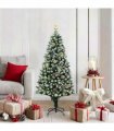 vidaXL Christmas Tree with LED Light Green and White 150 cm