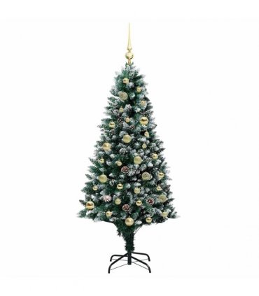 vidaXL Christmas Tree with LED Light Green and White 150 cm
