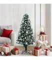 vidaXL Christmas Tree with LED Light Green and White 150 cm