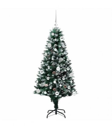 vidaXL Christmas Tree with LED Light Green and White 150 cm