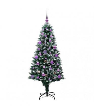 vidaXL Christmas Tree with LED Light Green and White 150 cm