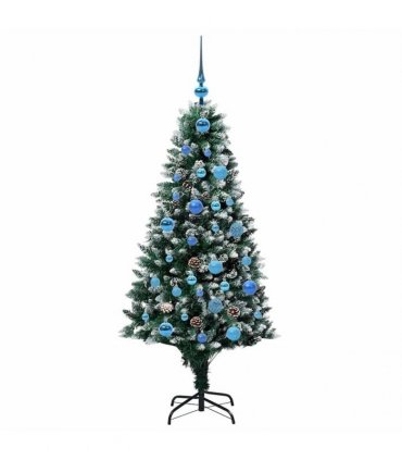 vidaXL Christmas Tree with LED Light Green and White 150 cm