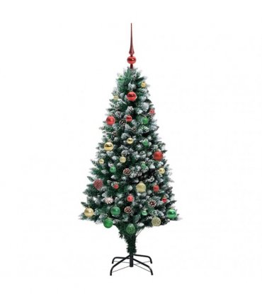 vidaXL Christmas Tree with LED Light Green and White 150 cm
