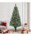 vidaXL Christmas Tree with LED Light Green and White 180 cm