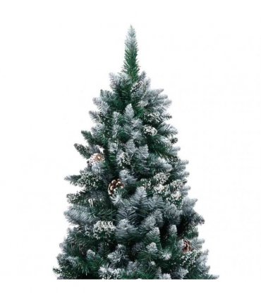 vidaXL Christmas Tree with LED Light Green and White 180 cm
