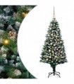 vidaXL Christmas Tree with LED Light Green and White 180 cm