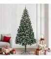 vidaXL Christmas Tree with LED Light Green and White 240 cm