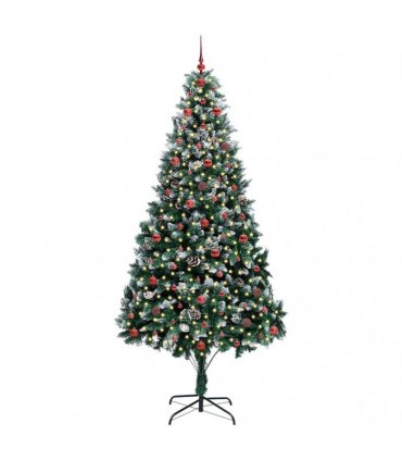 vidaXL Christmas Tree with LED Light Green and White 240 cm