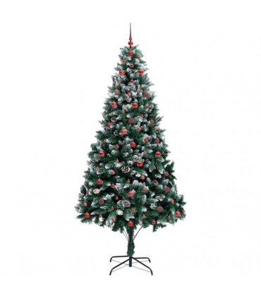 vidaXL Christmas Tree with LED Light Green and White 240 cm