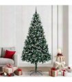 vidaXL Christmas Tree with LED Light Green and White 240 cm