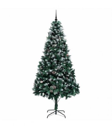 vidaXL Christmas Tree with LED Light Green and White 240 cm