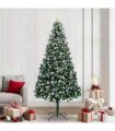 vidaXL Christmas Tree with LED Light Green and White 240 cm