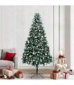 vidaXL Christmas Tree with LED Light Green and White 240 cm