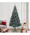 vidaXL Christmas Tree with LED Light Green and White 240 cm