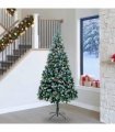 vidaXL Christmas Tree with LED Light Green and White 240 cm