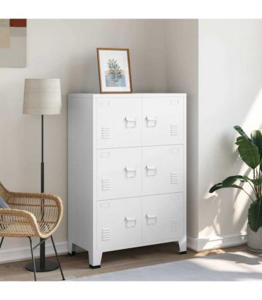 vidaXL Industrial Storage Chest White 75x40x115 cm Metal