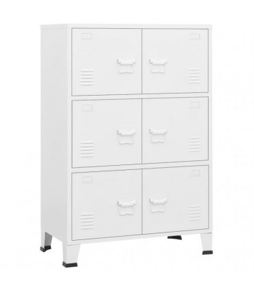 vidaXL Industrial Storage Chest White 75x40x115 cm Metal