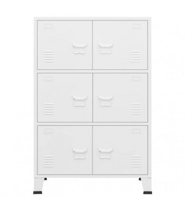 vidaXL Industrial Storage Chest White 75x40x115 cm Metal
