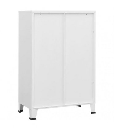 vidaXL Industrial Storage Chest White 75x40x115 cm Metal