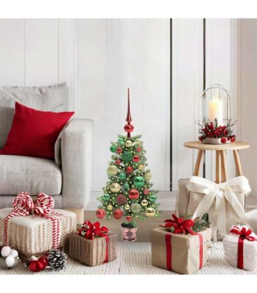 vidaXL Christmas Tree with LED Light Green 65 cm PE