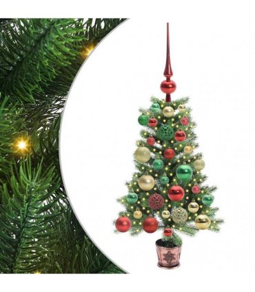 vidaXL Christmas Tree with LED Light Green 65 cm PE