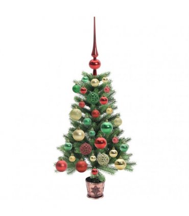 vidaXL Christmas Tree with LED Light Green 65 cm PE