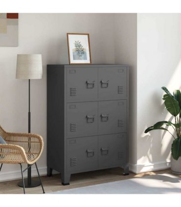 vidaXL Industrial Storage Chest Anthracite 75x40x115 cm Metal