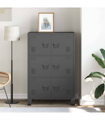 vidaXL Industrial Storage Chest Anthracite 75x40x115 cm Metal