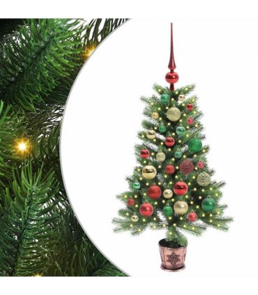 vidaXL Christmas Tree with LED Light Green 90 cm PE