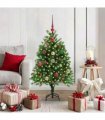 vidaXL Christmas Tree with LED Light Green 120 cm PE