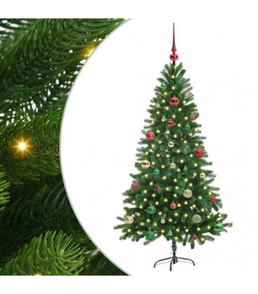 vidaXL Christmas Tree with LED Light Green 150 cm PE