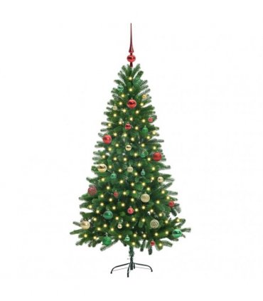 vidaXL Christmas Tree with LED Light Green 150 cm PE