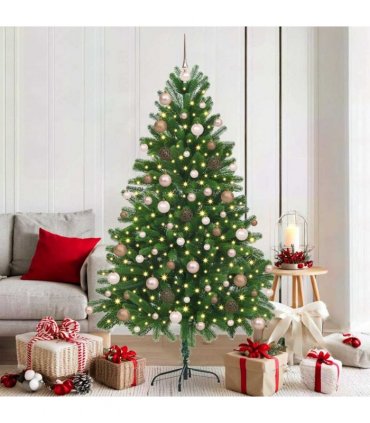 vidaXL Christmas Tree with LED Light Green 180 cm PE