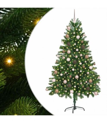 vidaXL Christmas Tree with LED Light Green 180 cm PE
