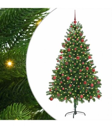 vidaXL Christmas Tree with LED Light Green 180 cm PE