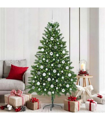 vidaXL Christmas Tree with LED Light Green 180 cm PE