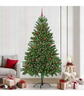 vidaXL Christmas Tree with LED Light Green 210 cm PE
