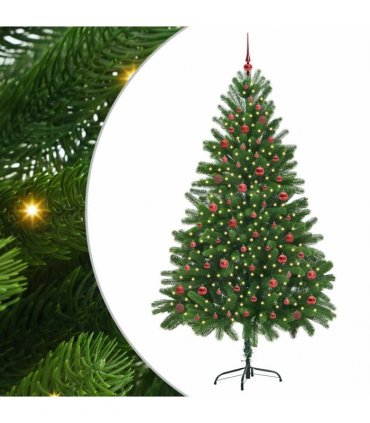 vidaXL Christmas Tree with LED Light Green 210 cm PE